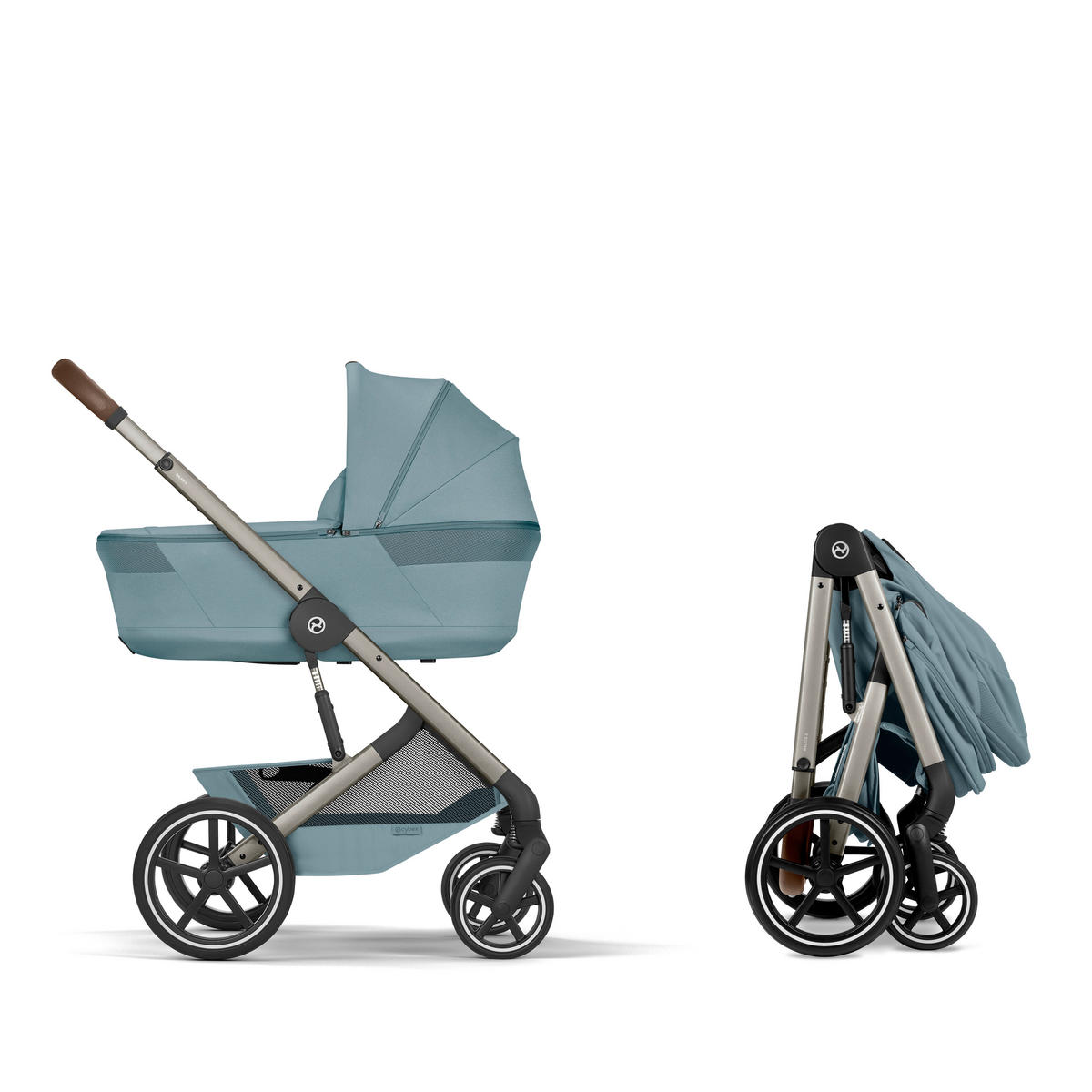 KOMBINIRANA DJEČJA KOLICA  Balios S Lux TPE inkl. Fold-Carrycot  - svijetlo plava/taupe, Basics, tekstil/metal (87/60/108cm) - cybex GOLD