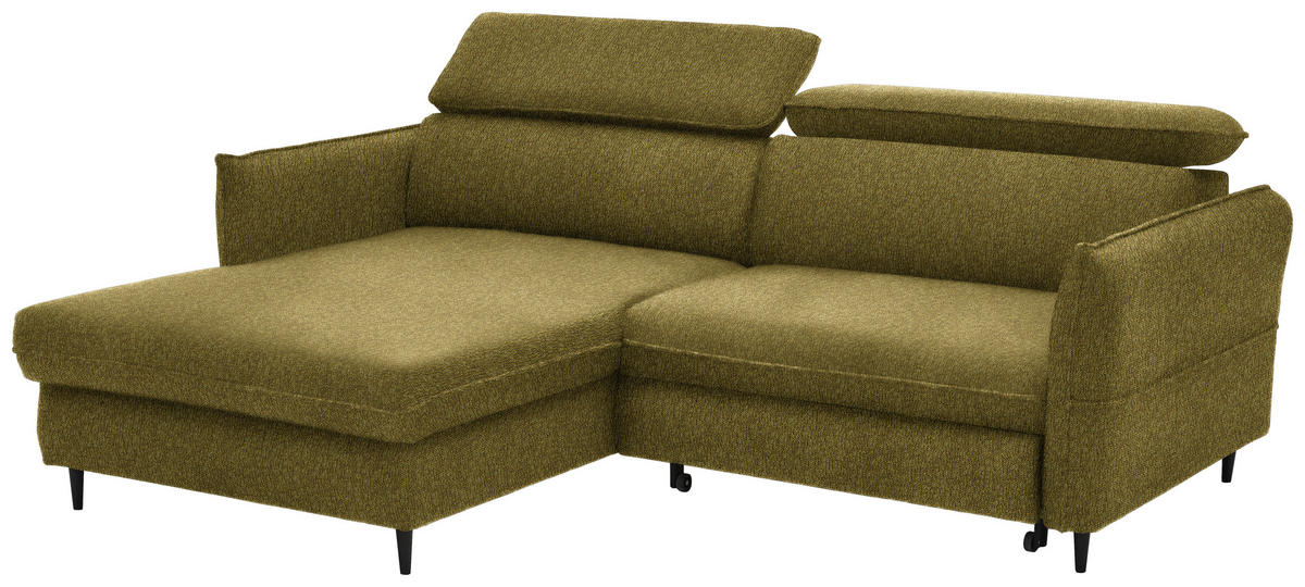 ECKSOFA in Struktur Currygelb  - Currygelb/Schwarz, Design, Holz/Textil (185/232cm) - Stylife