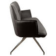 SITZBANK 203,5/88,5/62,5 cm Mikrofaser Edelstahlfarben, Dunkelgrau  - Edelstahlfarben/Dunkelgrau, Design, Textil/Metall (203,5/88,5/62,5cm) - Novel
