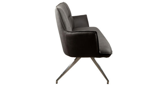 SITZBANK 203,5/88,5/62,5 cm Mikrofaser Edelstahlfarben, Dunkelgrau  - Edelstahlfarben/Dunkelgrau, Design, Textil/Metall (203,5/88,5/62,5cm) - Novel