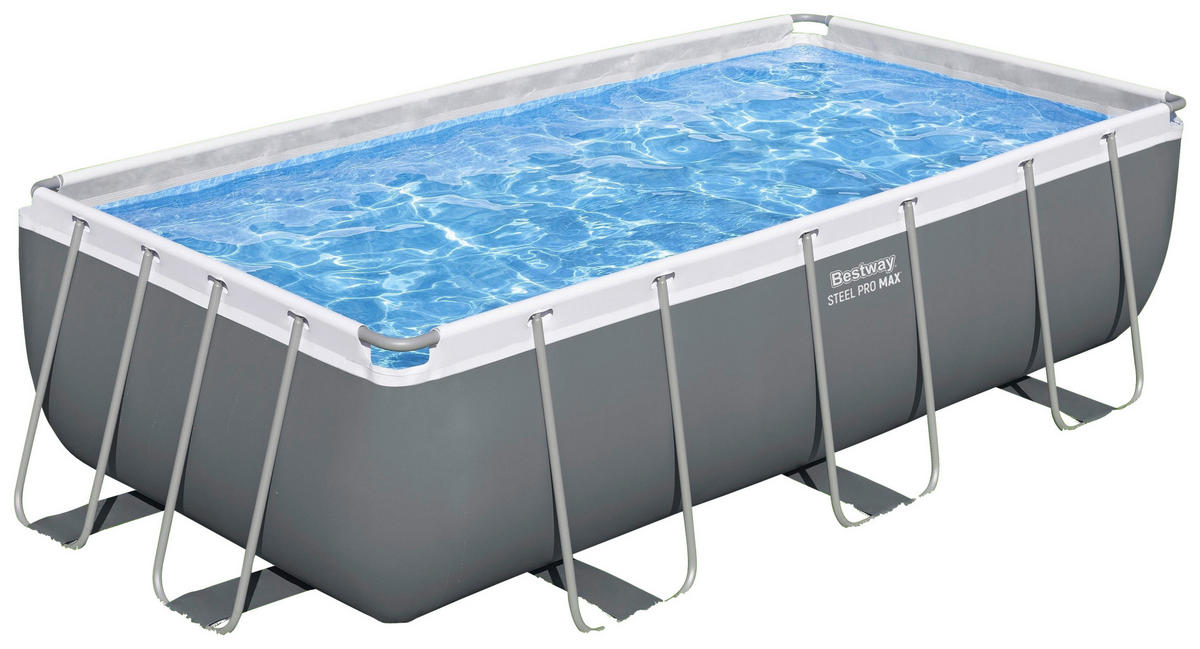 BAZÉN 404/201/100 cm - sivá, Konventionell, kov/plast (404/201/100cm) - Bestway