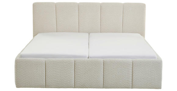 POLSTERBETT 180/200 cm in Creme - Creme/Schwarz, Design, Holz/Textil (180/200cm) - Xora
