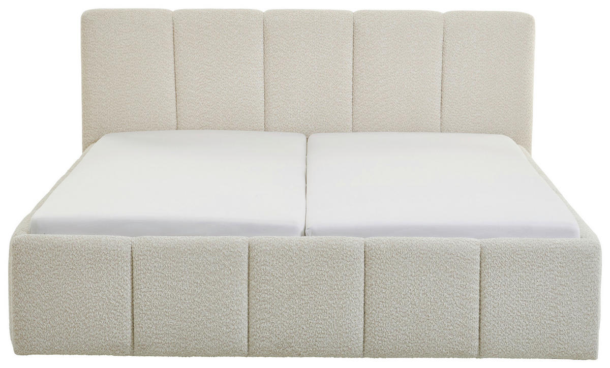 POLSTERBETT 180/200 cm  in Creme  - Creme/Schwarz, Design, Holz/Textil (180/200cm) - Xora