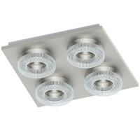 LED-DECKENLEUCHTE 28/28/6 cm   - Silberfarben, Design, Kunststoff/Metall (28/28/6cm) - Eglo