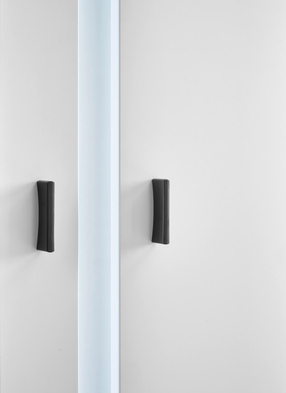 VITRINE in Weiß  - Silberfarben/Schwarz, Design, Glas/Holzwerkstoff (80/200/35cm) - MID.YOU