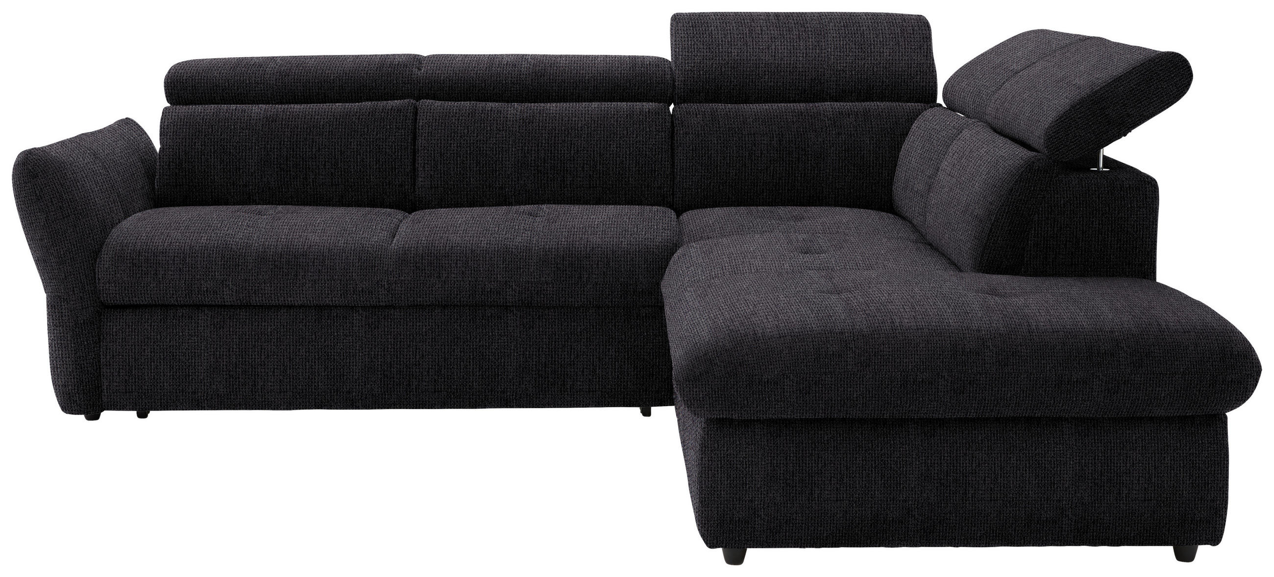 ECKSOFA in Mikrofaser Schwarz  - Schwarz, Design, Kunststoff/Textil (254/224cm) - Livetastic