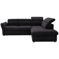 ECKSOFA in Mikrofaser Schwarz  - Schwarz, Design, Kunststoff/Textil (254/224cm) - Livetastic