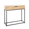 KONSOLENTISCH Schwarz, Eichefarben  - Eichefarben/Schwarz, MODERN, Holzwerkstoff/Metall (80/28/77cm)