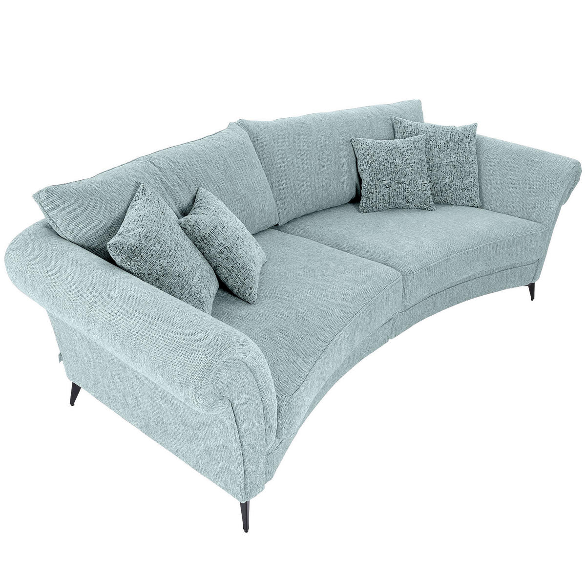 MEGASOFA Chenille Türkis  - Türkis/Schwarz, ROMANTIK / LANDHAUS, Textil/Metall (273/50/79/125cm) - Landscape