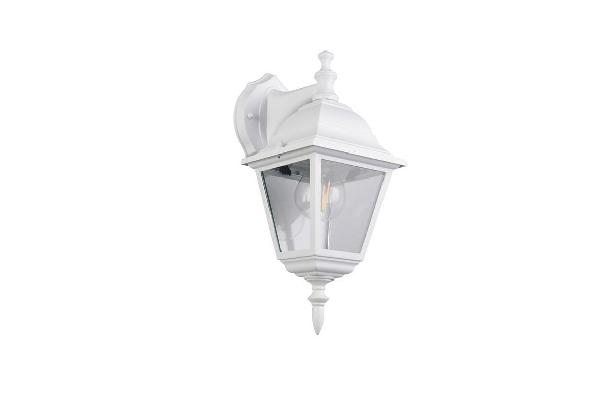 AUßENWANDLEUCHTE Livenza 14/34/19 cm  - Klar/Weiß, KONVENTIONELL, Glas/Metall (14/34/19cm) - Trio Leuchten