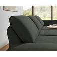 ECKSOFA  in Flachgewebe Grün Armteilverstellung, Relaxfunktion, Drehsitzfunktion  255-365/175-224 cm  - Schwarz/Grün, Design, Textil/Metall (255-365/175-224cm) - Dieter Knoll