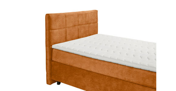 BOXSPRINGBETT 140/200 cm  in Orange  - Schwarz/Orange, Design, Holzwerkstoff/Kunststoff (140/200cm) - Xora