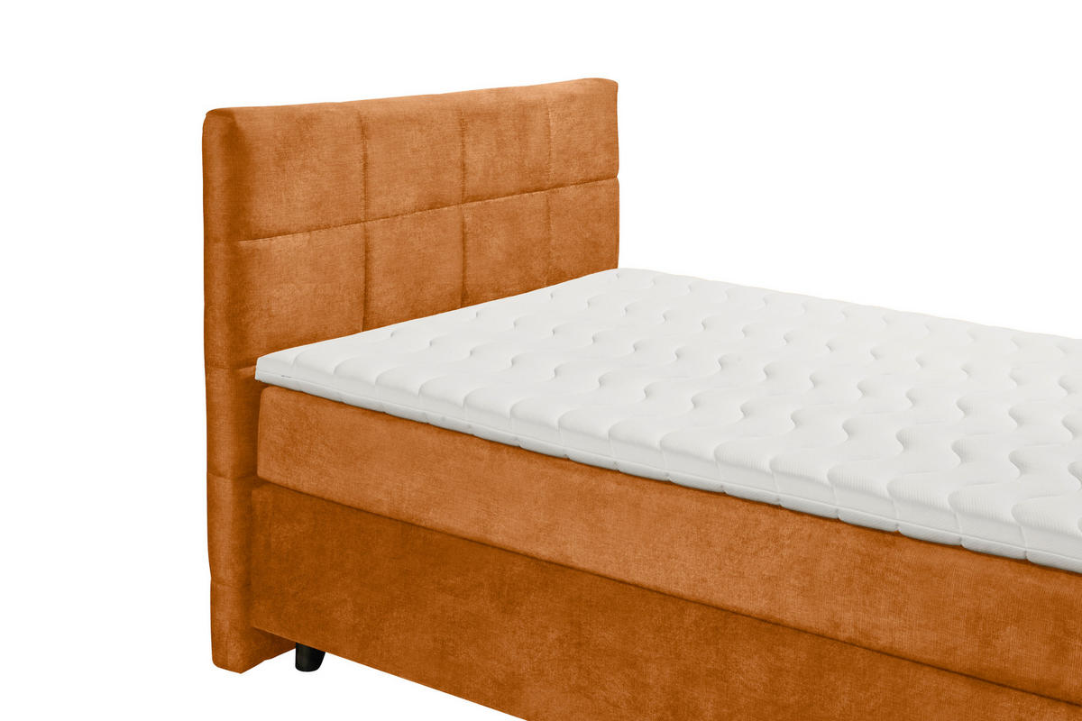 BOXSPRINGBETT 140/200 cm  in Orange  - Schwarz/Orange, Design, Holzwerkstoff/Kunststoff (140/200cm) - Xora