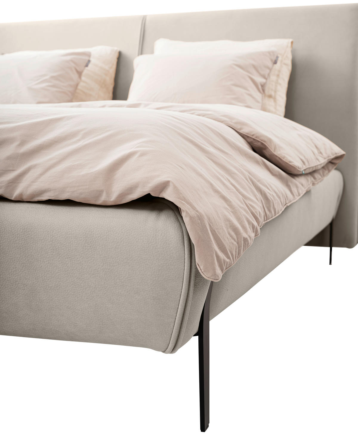 KÁRPITOZOTT ÁGY 180/200 cm  krém  - fekete/krém, Modern, textil/fa (180/200cm) - MID.YOU