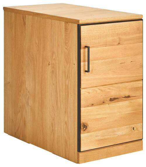 ANSTELLCONTAINER Asteiche teilmassiv Graphitfarben, Eichefarben - Eichefarben/Anthrazit, Natur, Holz/Holzwerkstoff (43/75/80cm) - Linea Natura