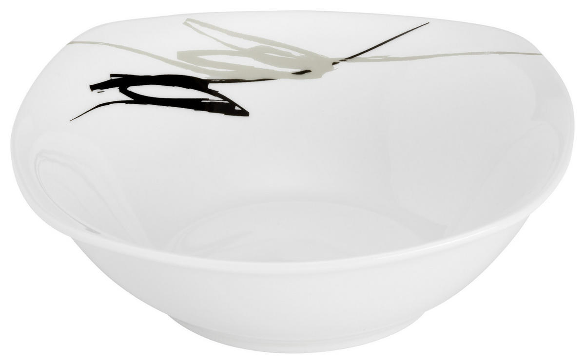 KOMBINOVANÝ SERVIS 62-dielne, porcelán keramika  - čierna/sivá, Design, keramika - Boxxx