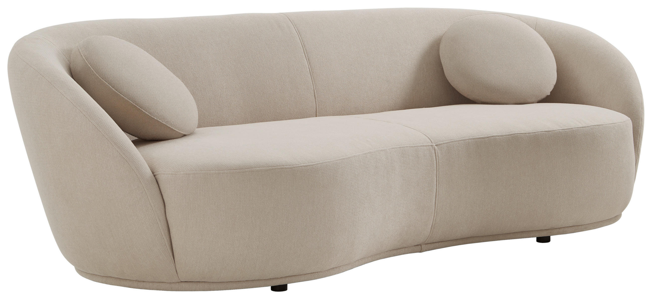 BIGSOFA Flachgewebe Beige  - Beige/Schwarz, Design, Kunststoff/Textil (245/81/120cm) - Ambia Home