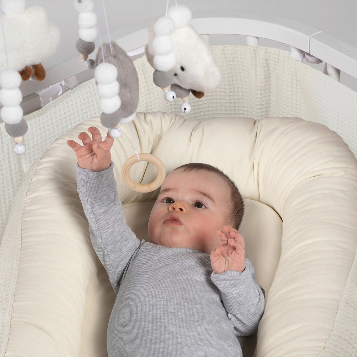 KUSCHELNEST babybay Kuschelnest Waffelpiqué  90/50/13 cm   - Weiß, Basics, Textil (90/50/13cm) - Babybay