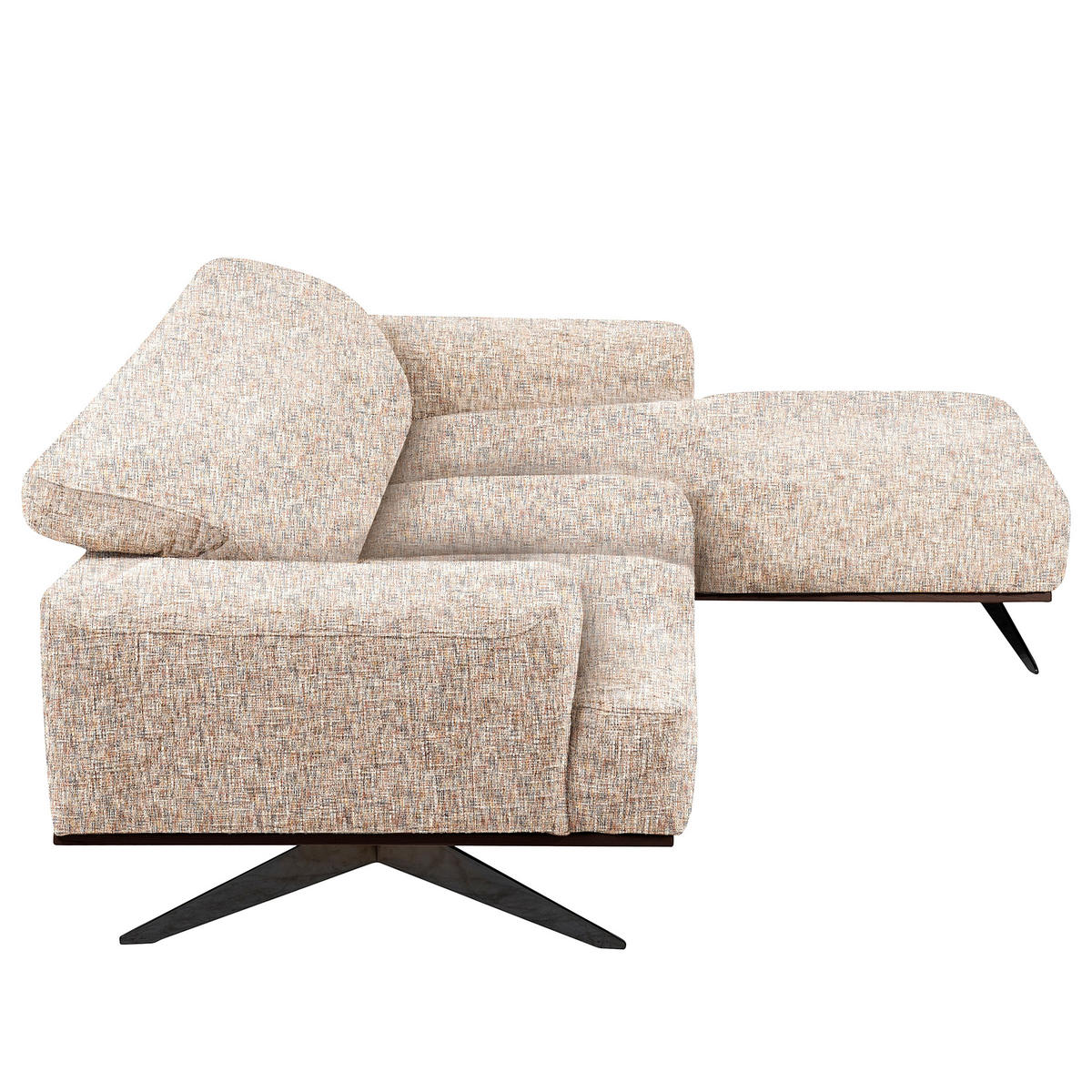 ECKSOFA PORTLAND in Struktur Blau, Gelb, Rot, Weiß Kopfteilverstellung  295/187 cm  - Blau/Gelb, Design, Holz/Textil (295/187cm) - Livetastic