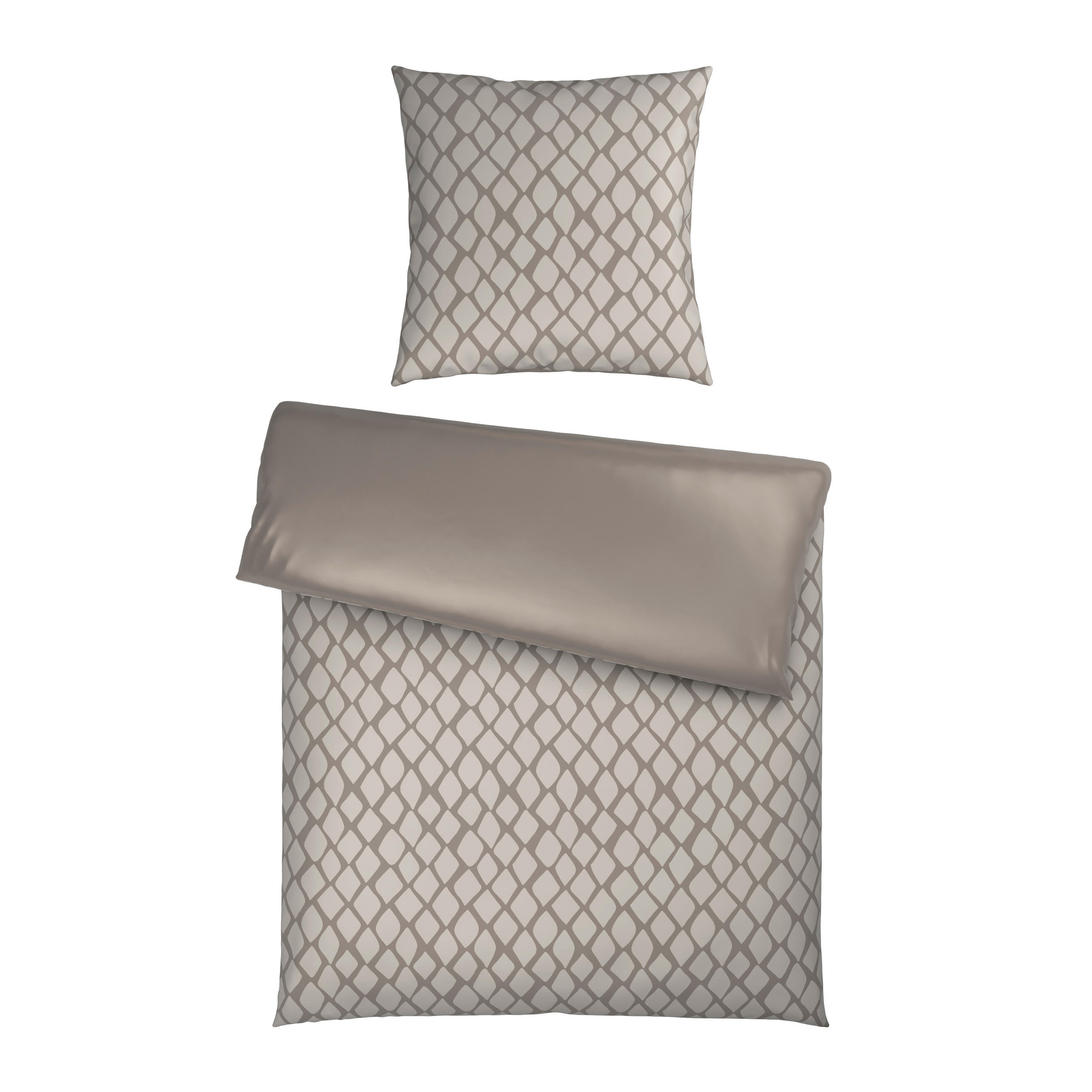 Dieter Knoll OBOUSTRANNÉ POVLEČENÍ, satén, barvy stříbra, bílá, 155/220 cm