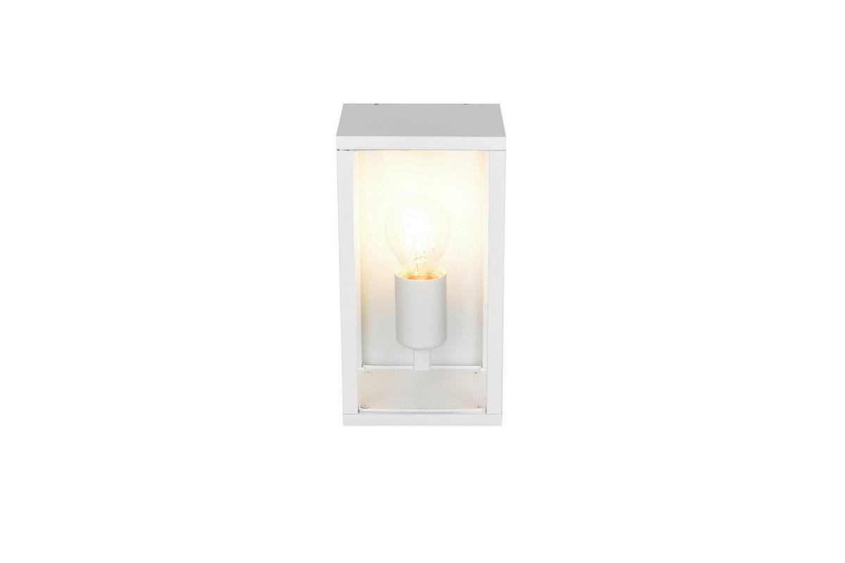VÄGGLAMPA FÖR UTOMHUS - klar/vit, Basics, metall/glas (14/14/26cm) - Trio Leuchten