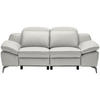 2-SITZER-SOFA Greige Echtleder  - Chromfarben/Greige, Design, Leder/Kunststoff (194/83-99/110cm) - Celina Home