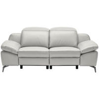 2-SITZER-SOFA Greige Echtleder  - Chromfarben/Greige, Design, Leder/Kunststoff (194/83-99/110cm) - Celina Home
