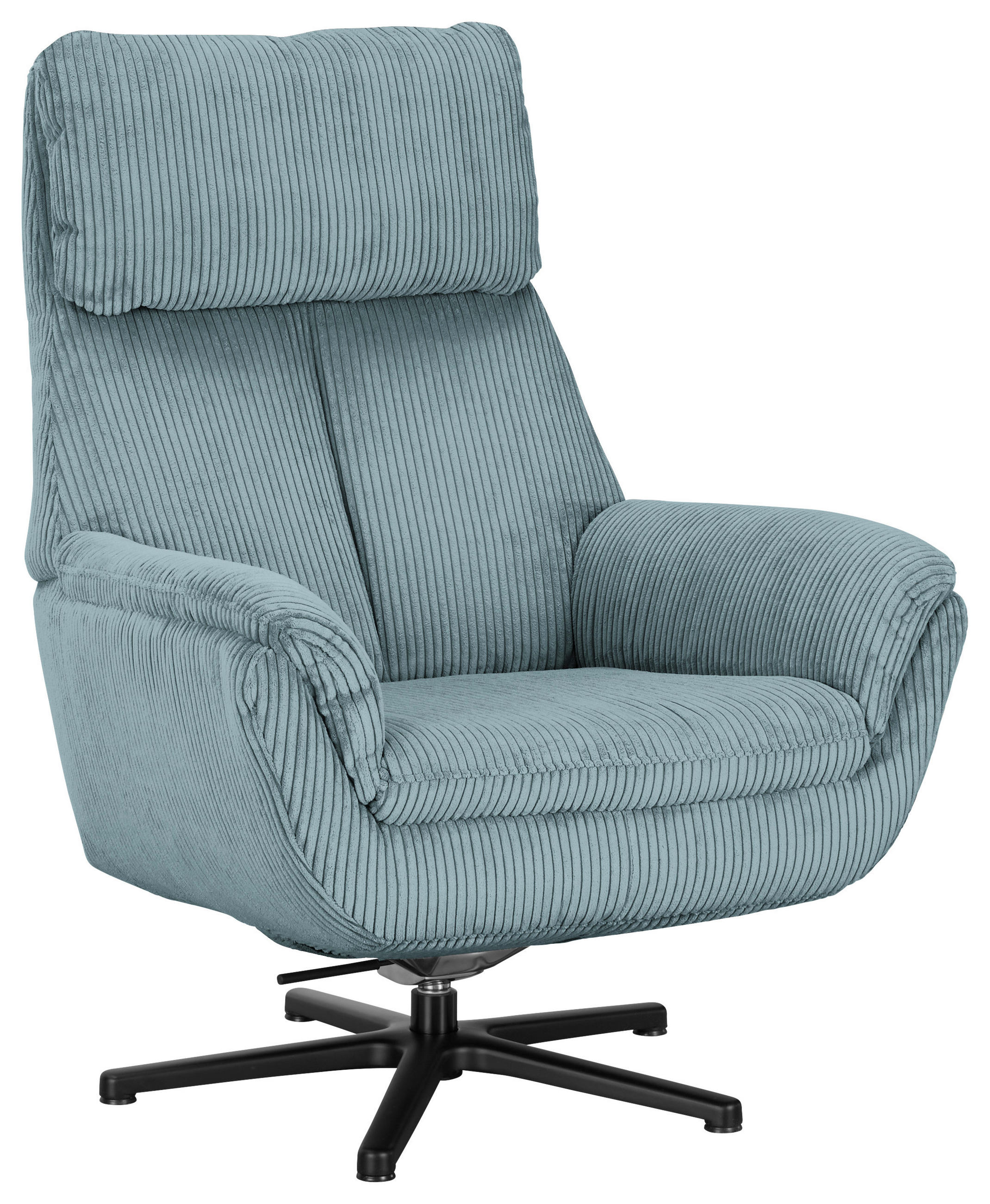 RELAXSESSEL Cord    - Schwarz/Hellblau, Design, Textil/Metall (79/108/89cm)