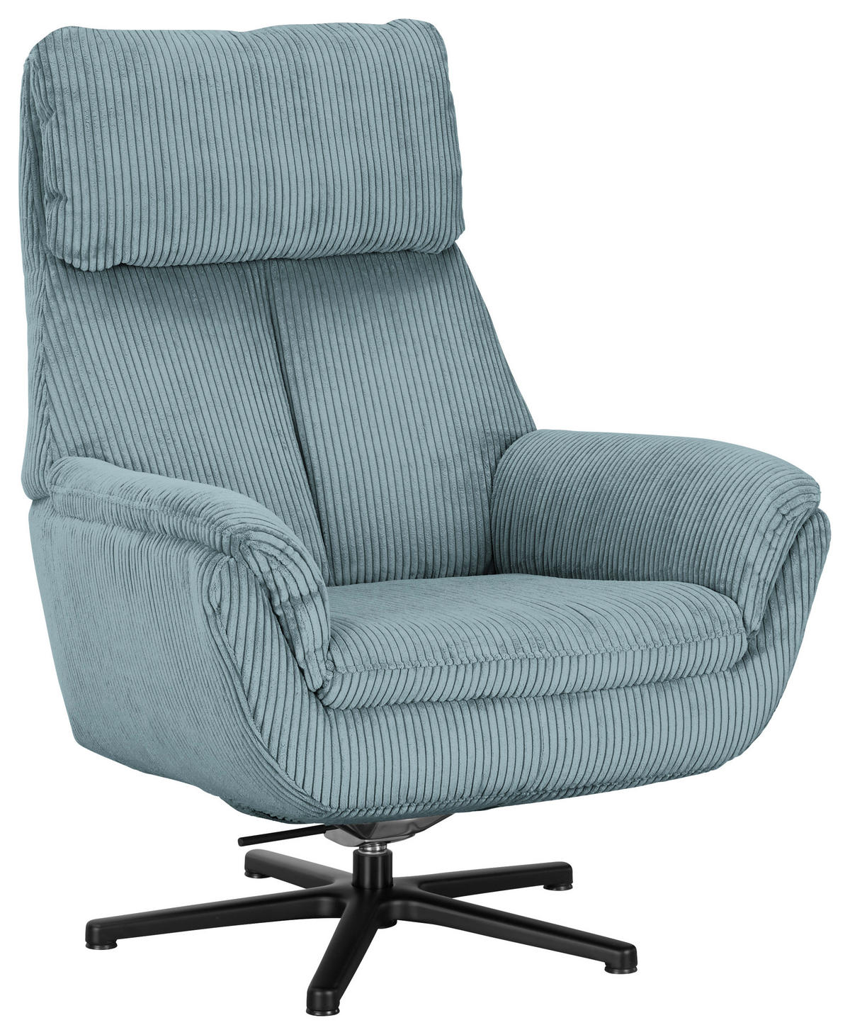 RELAXSESSEL in Textil Hellblau  - Schwarz/Hellblau, Design, Textil/Metall (79/108/89cm) - Beldomo Style