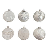 KUGLICA ZA BOR - bijela/prozirno, Lifestyle, staklo/metal (6cm) - X-Mas