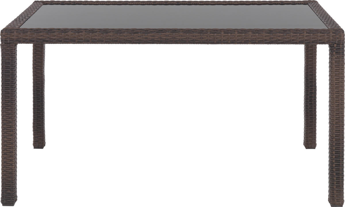 Masă grădină 140/80/74 cm   - maro/negru, Romantik / Landhaus, plastic/sticlă (140/80/74cm) - Ambia Garden