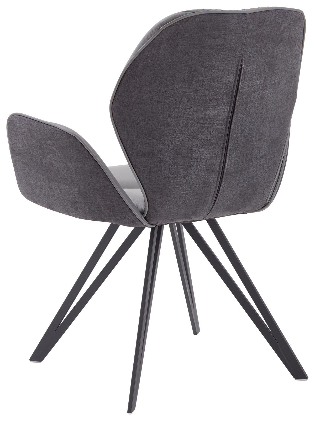ARMLEHNSTUHL  in Echtleder pigmentiert  - Graphitfarben/Schwarz, Design, Leder/Textil (58/91/59cm) - Valdera