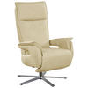 RELAXSESSEL in Leder Creme  - Edelstahlfarben/Creme, Modern, Leder/Metall (77/116/80cm) - Livetastic