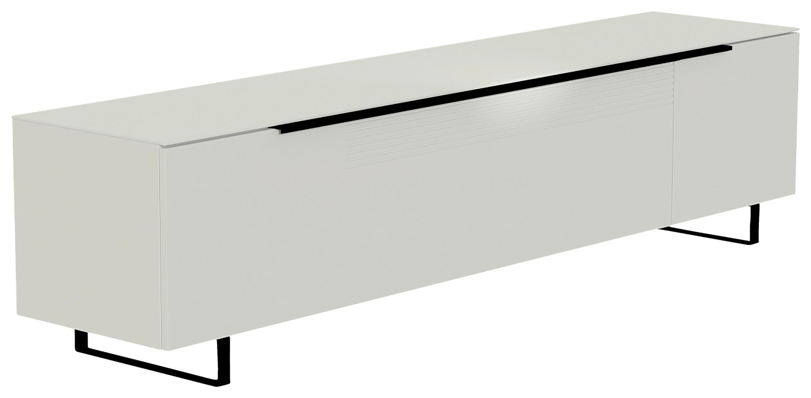 LOWBOARD  210/51/45 cm  Beimöbel erhältlich, stehend, Abdeckplatte aus Glas  - Schwarz/Weiß, Design, Glas/Holzwerkstoff (210/51/45cm) - Moderano