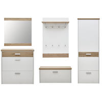 GARDEROBE 5-teilig  in 290/200/32 cm  - Weiss/Eichefarben, Design, Holz/Holzwerkstoff (290/200/32cm) - Dieter Knoll