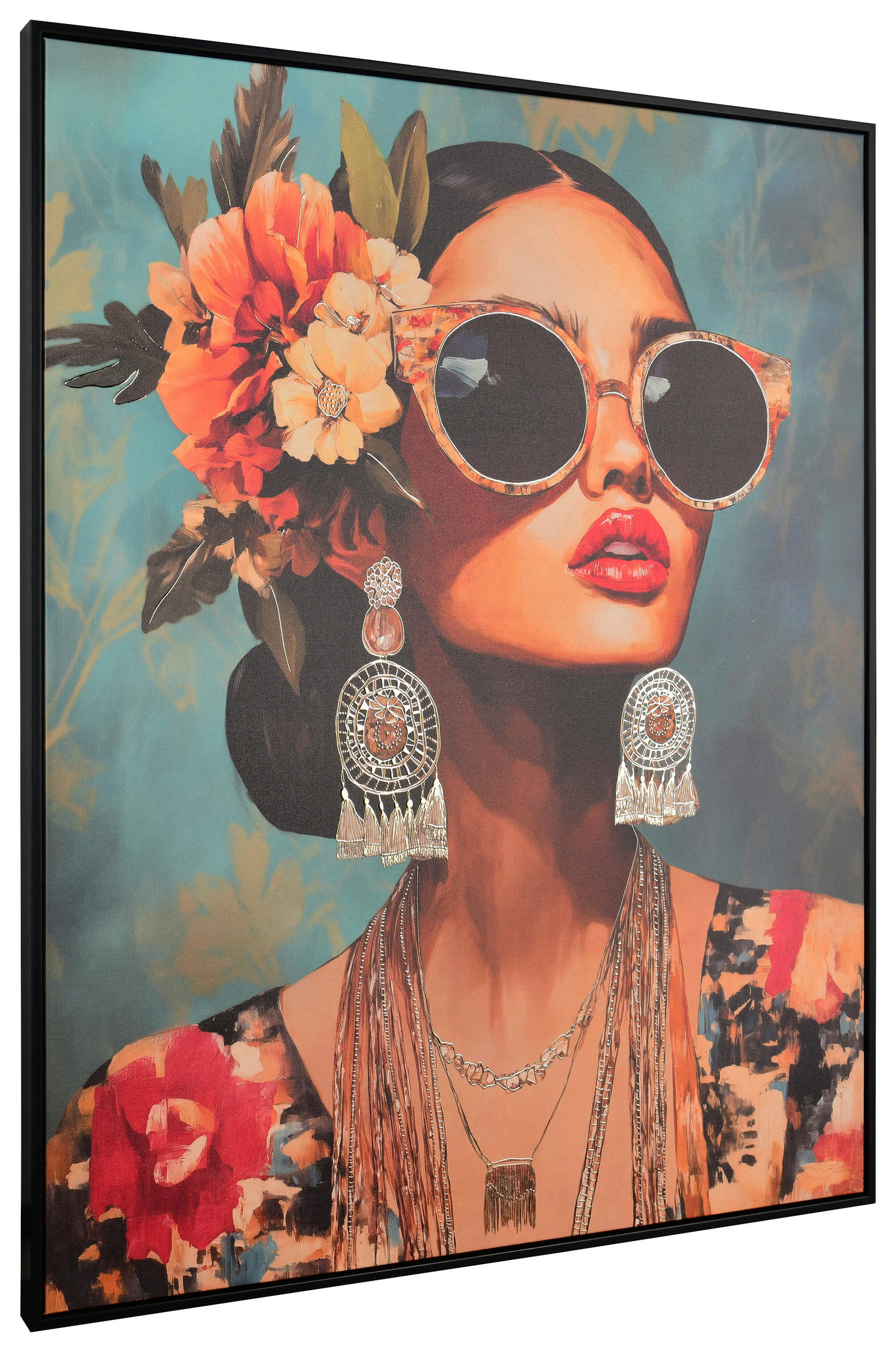 BILD Frauen 80/100 cm  - Multicolor/Schwarz, Design, Kunststoff/Textil (80/100cm)