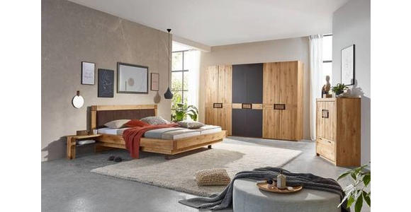 BETTANLAGE - Eichefarben/Dunkelbraun, Natur, Holz/Textil (180/200cm) - Valnatura