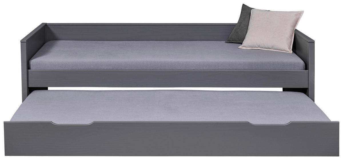 AUSZIEHBETT 90/200 cm  in Grau  - Naturfarben/Grau, KONVENTIONELL, Holz (90/200cm) - MID.YOU
