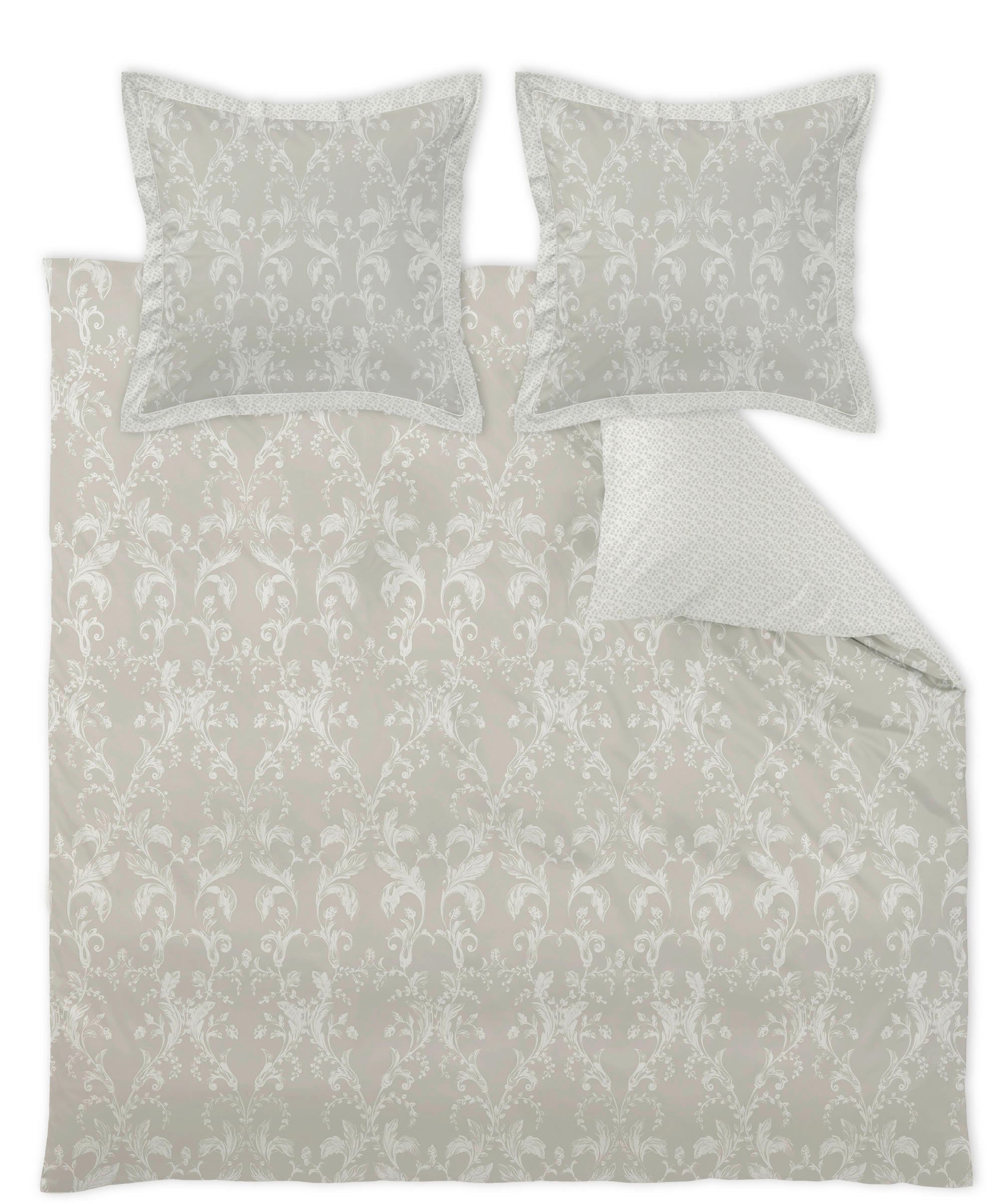 POSTELJNINA 200/200 cm damast sivozelena  - sivozelena, Konvencionalno, tekstil (200/200cm) - Curt Bauer