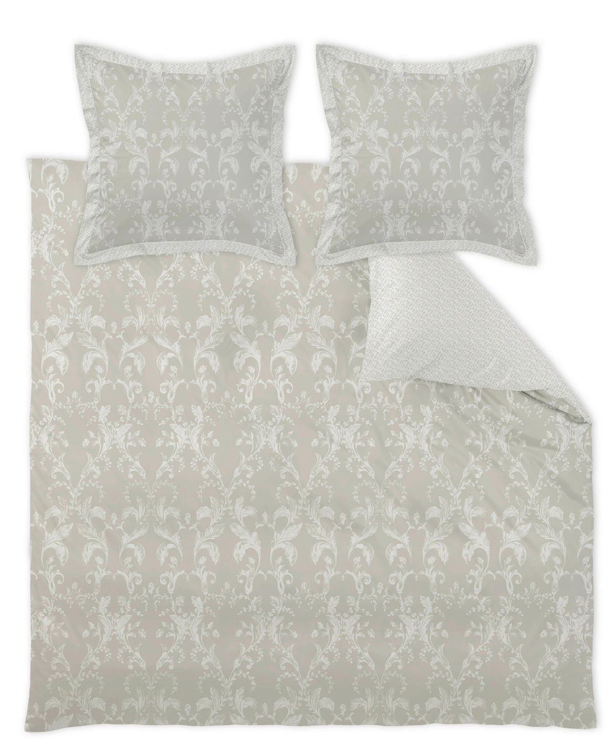 POSTELJNINA 200/200 cm damast sivozelena  - sivozelena, Konvencionalno, tekstil (200/200cm) - Curt Bauer