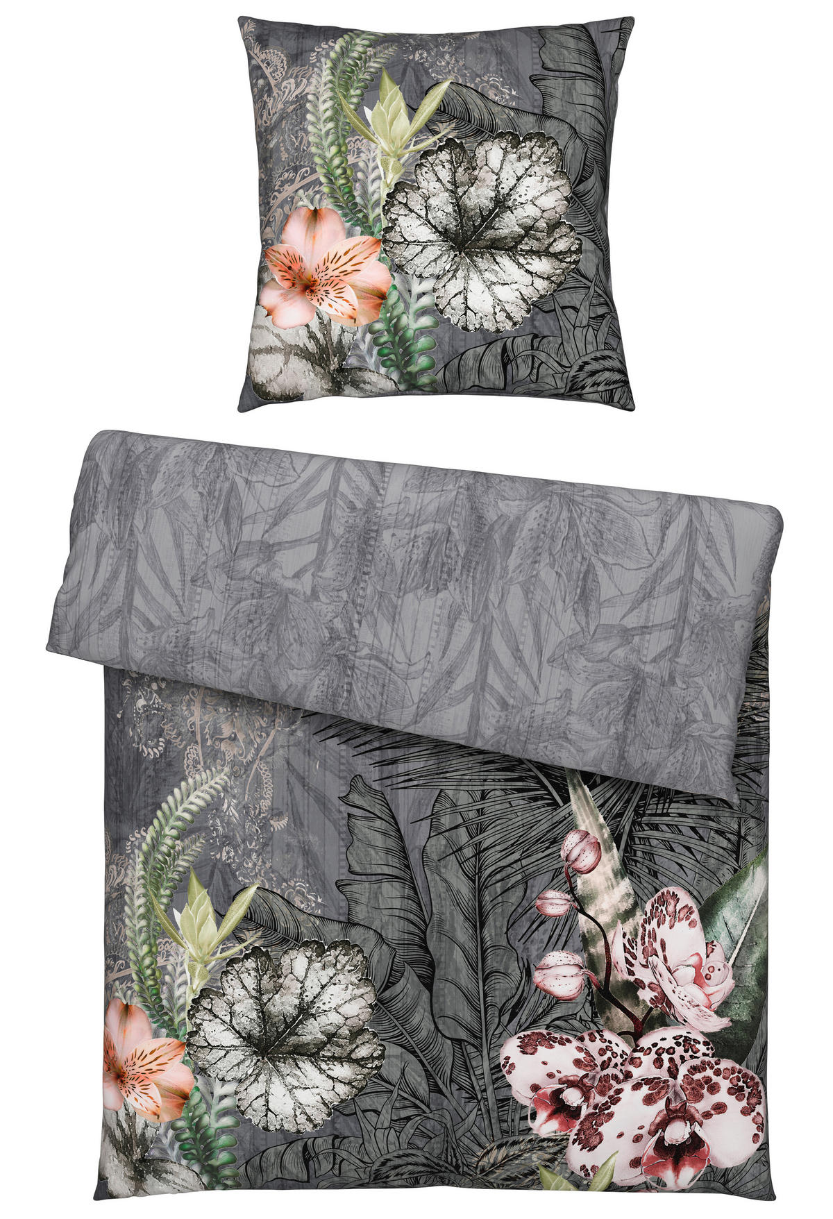 WENDEBETTWÄSCHE Renforcé 155/220 cm  - Grau, Textil (155/220cm) - Esposa