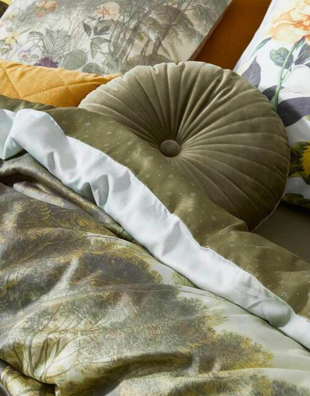 OKRASNA BLAZINA  NAINA     40 cm        - zelena, Konvencionalno, tekstil (40cm) - Essenza