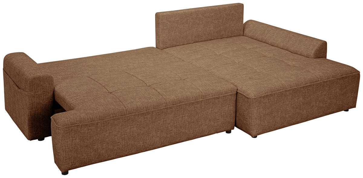 ECKSOFA Braun Mikrofaser  - Schwarz/Braun, KONVENTIONELL, Kunststoff/Textil (295/169cm) - Carryhome