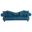 BIGSOFA in Flachgewebe Petrol  - Petrol, Design, Holz/Textil (288/100/110cm) - Carryhome