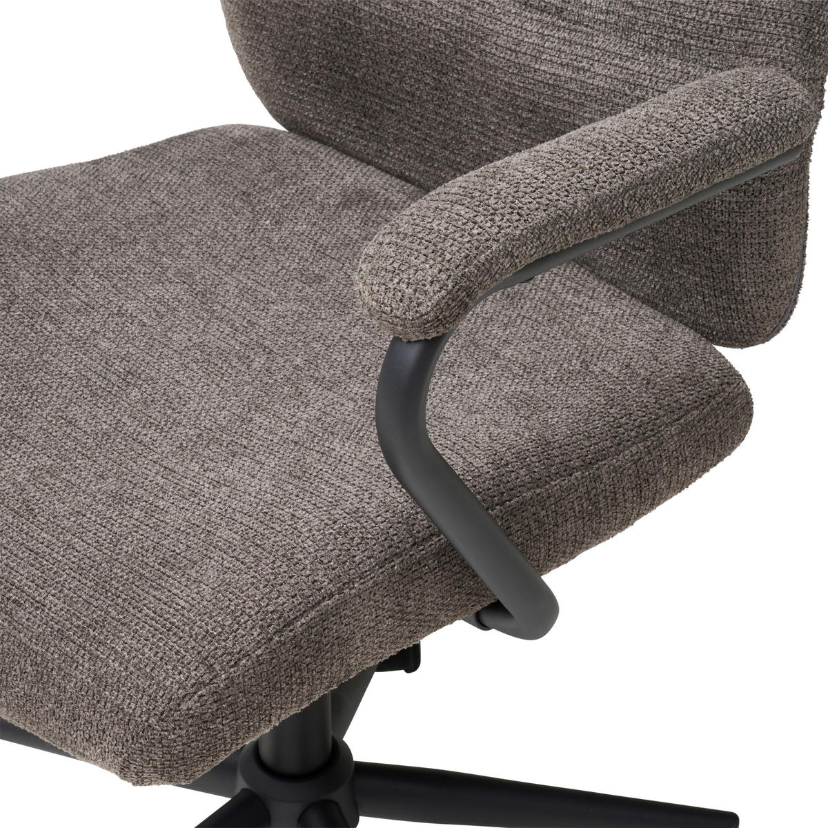 DREHSTUHL Webstoff Schwarz, Taupe  - Taupe/Schwarz, MODERN, Kunststoff/Textil (60/108-116/67cm) - MID.YOU