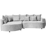 ECKSOFA in Chenille Hellgrau  - Hellgrau/Schwarz, Design, Kunststoff/Textil (194/307cm) - Carryhome