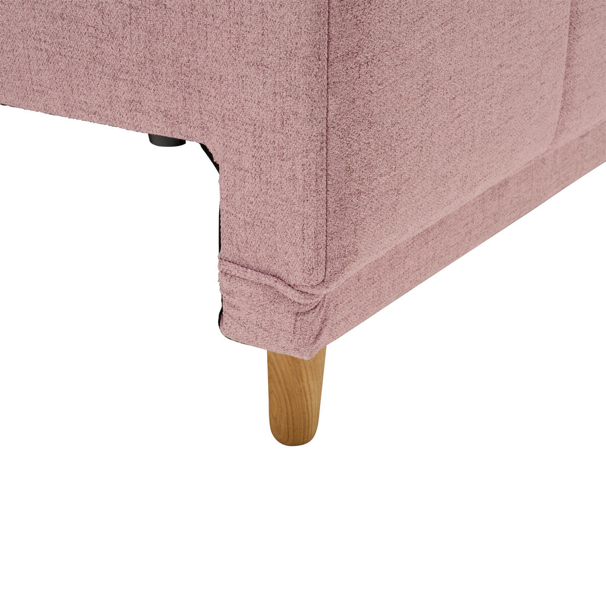 SCHLAFSOFA Webstoff Rosa  - Eichefarben/Rosa, Design, Holz/Textil (227/98/113cm) - Carryhome
