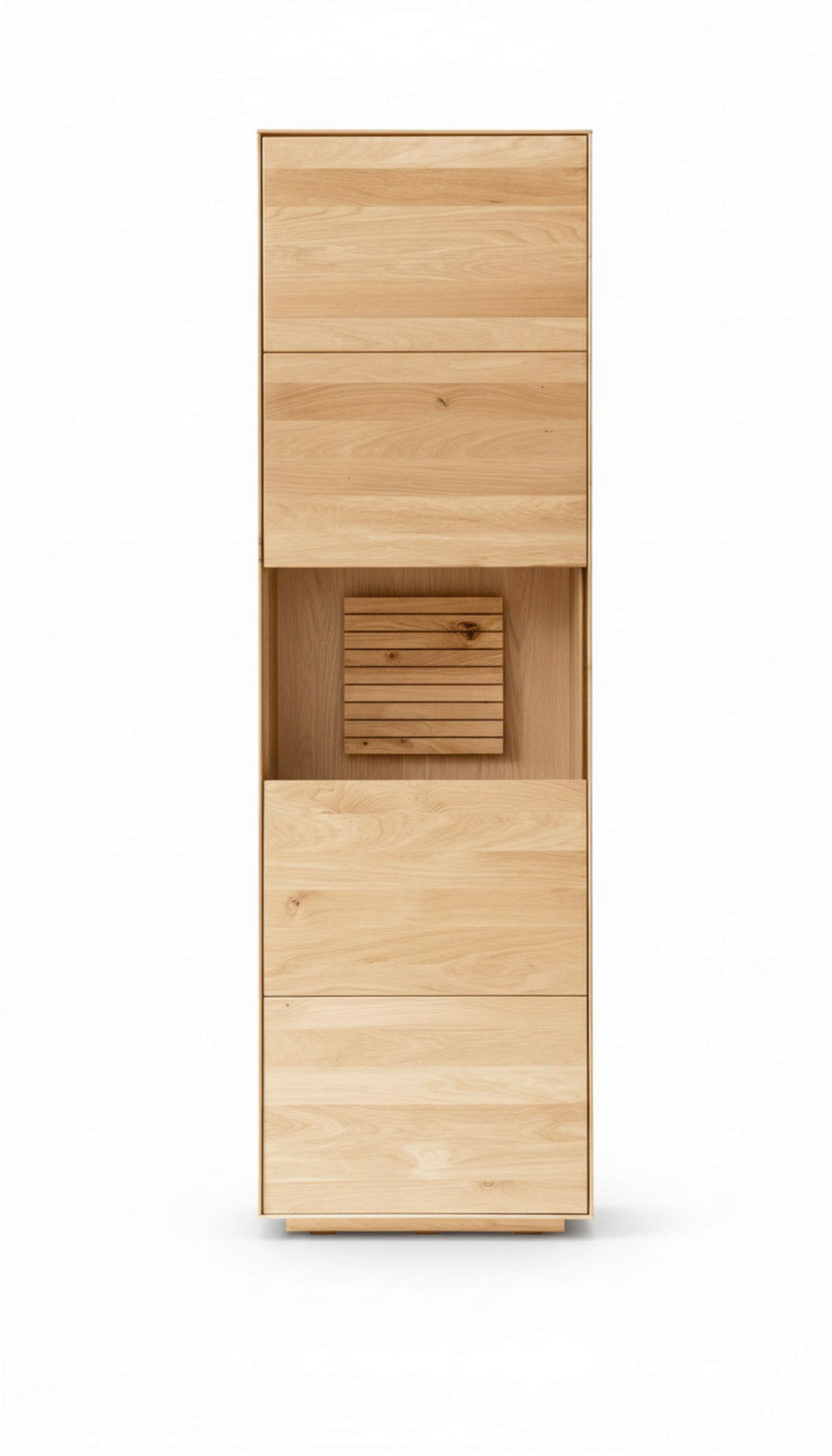 VITRINE  in massiv Asteiche Eichefarben  - Eichefarben, KONVENTIONELL, Glas/Holz (60/200/37cm) - Linea Natura
