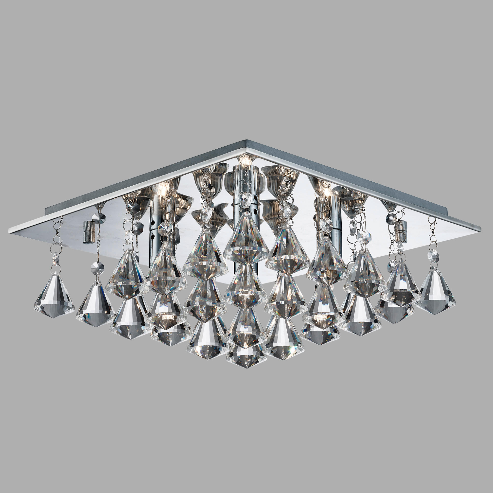 STROPNA SVETILKA Hanna 34/34/17 cm   - Design, kovina/steklo (34/34/17cm)