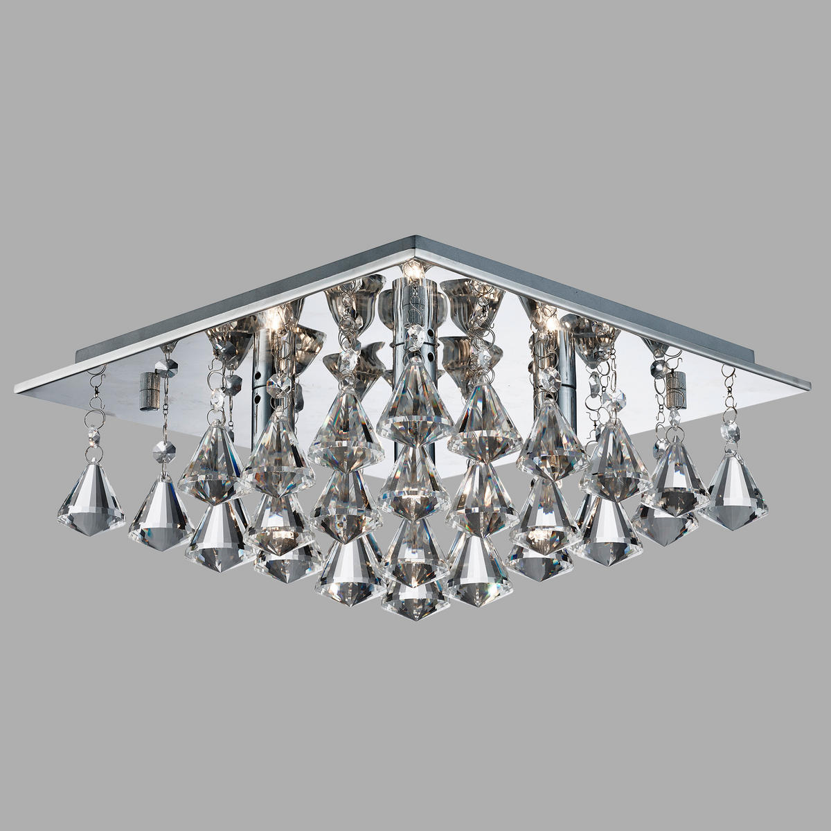 STROPNA SVETILKA Hanna 34/34/17 cm   - Design, kovina/steklo (34/34/17cm)